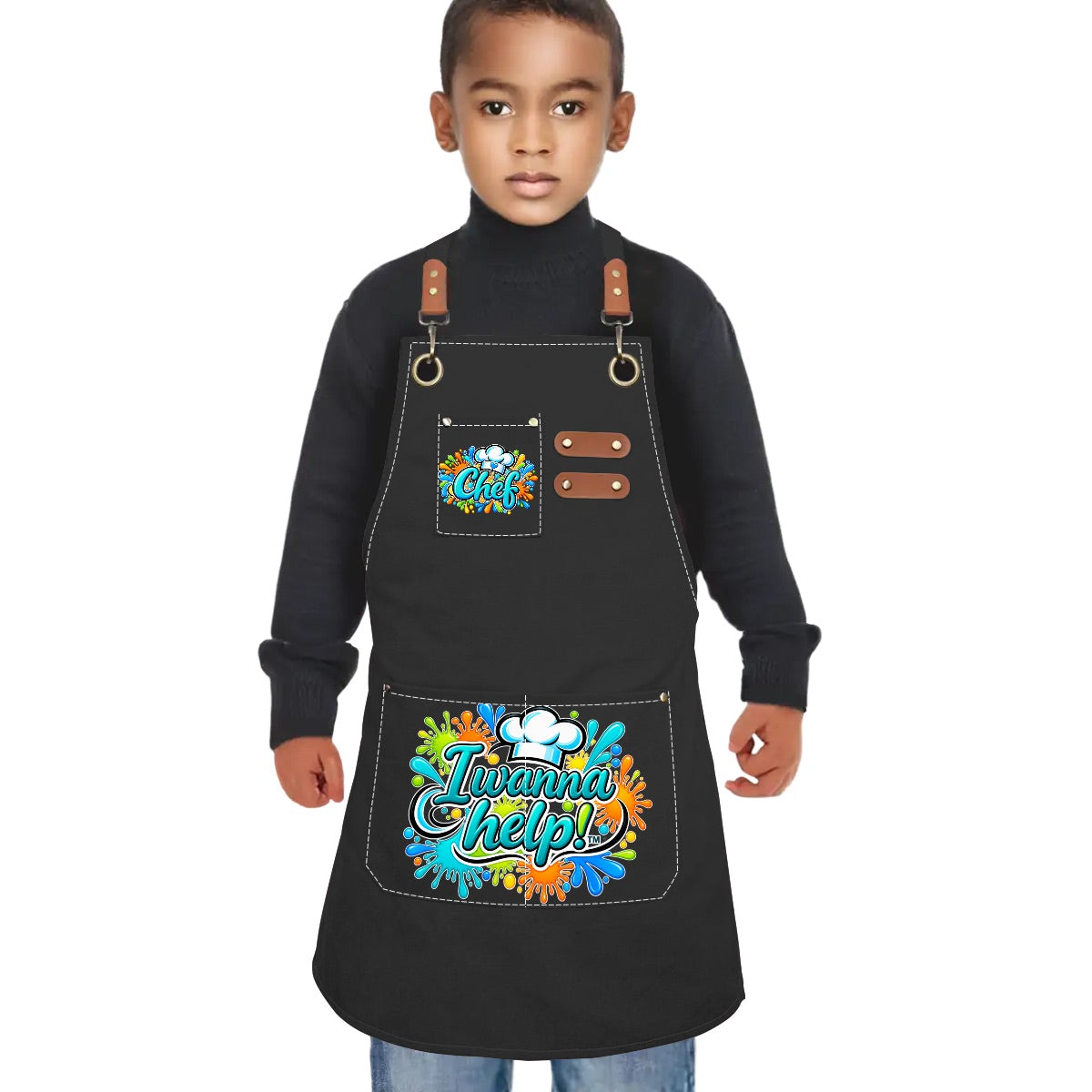 I Wanna Help! Kids Chef Apron Splatter Design