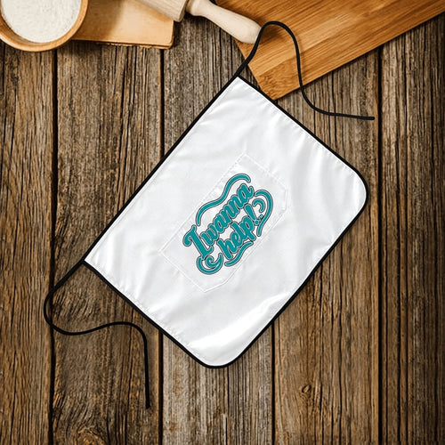 I Wanna Help! Classic White Waist Apron