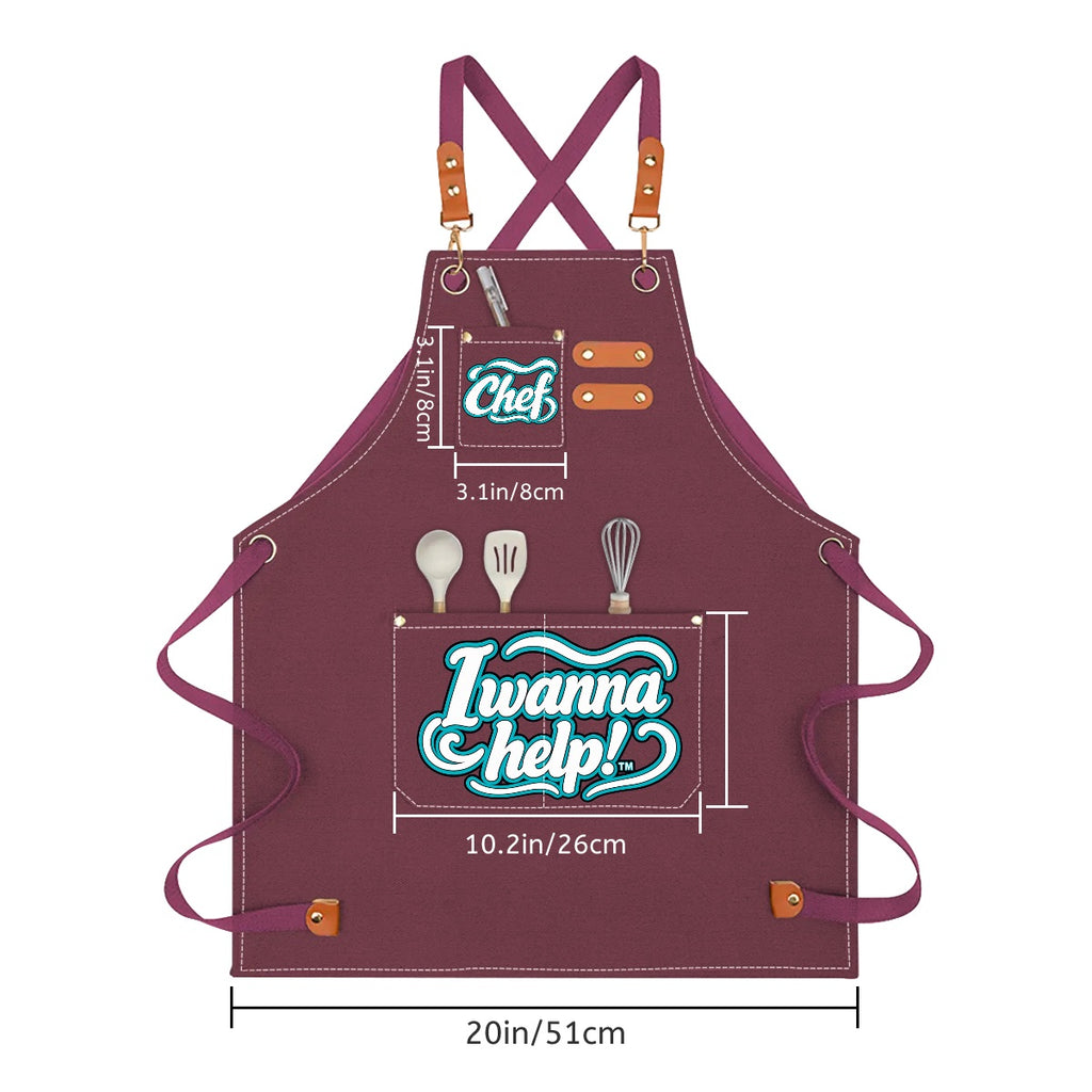 I Wanna Help!™ Kids' Chef Apron – Burgundy