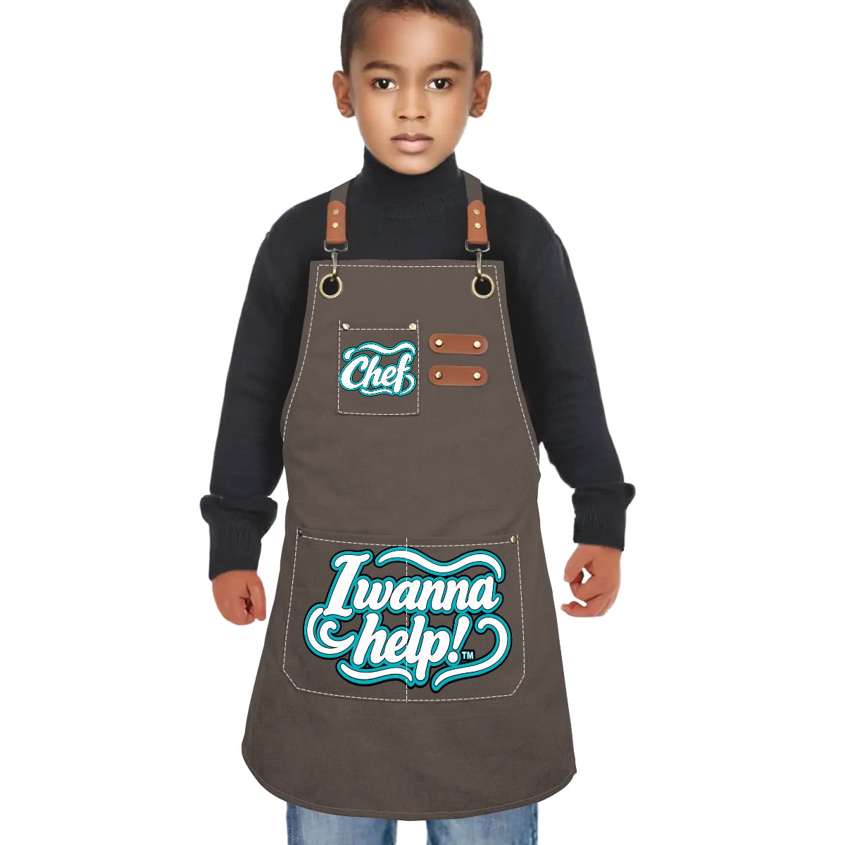 I Wanna Help!™ Kids' Chef Apron – Burgundy