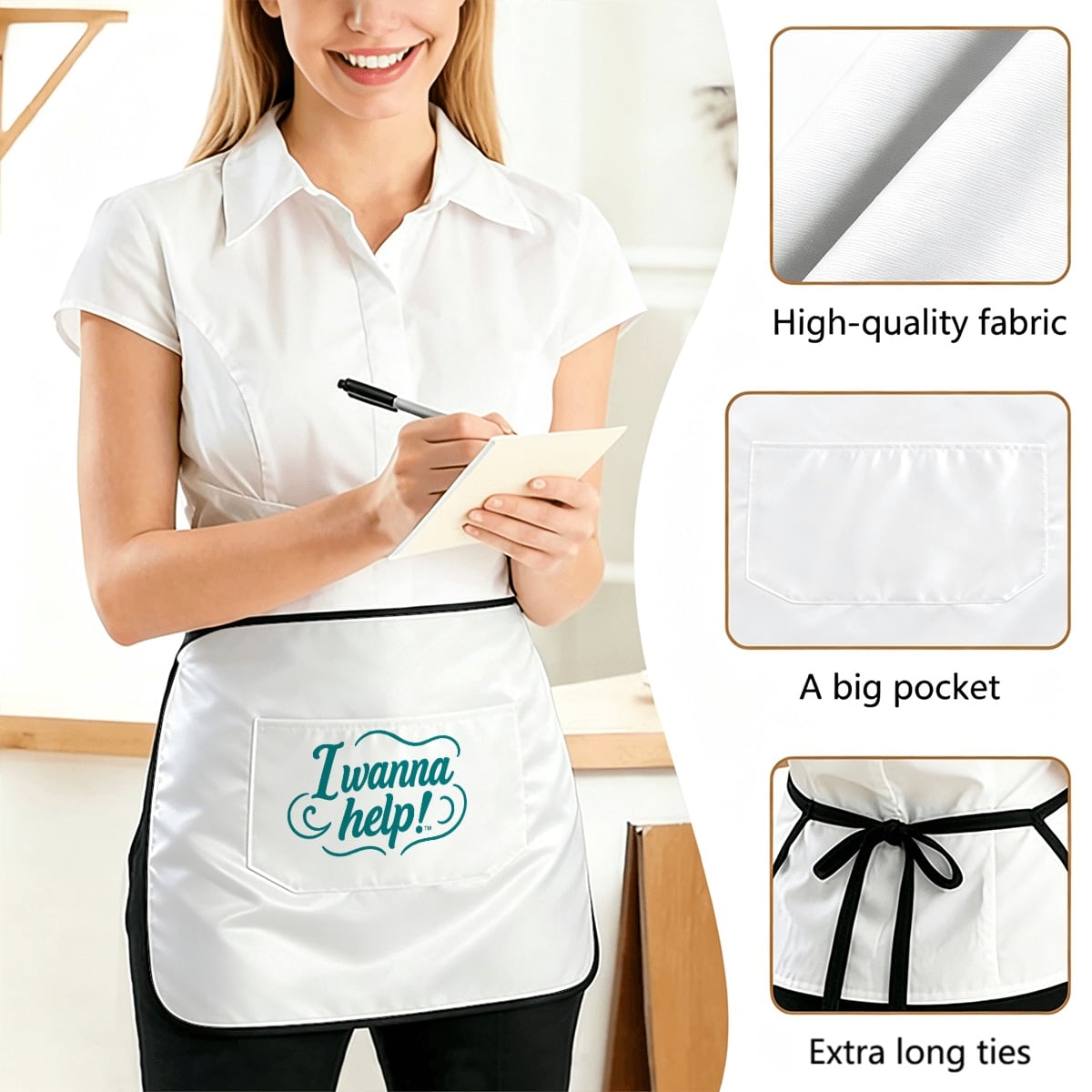 I Wanna Help!™ Classic Waist Apron with Pocket