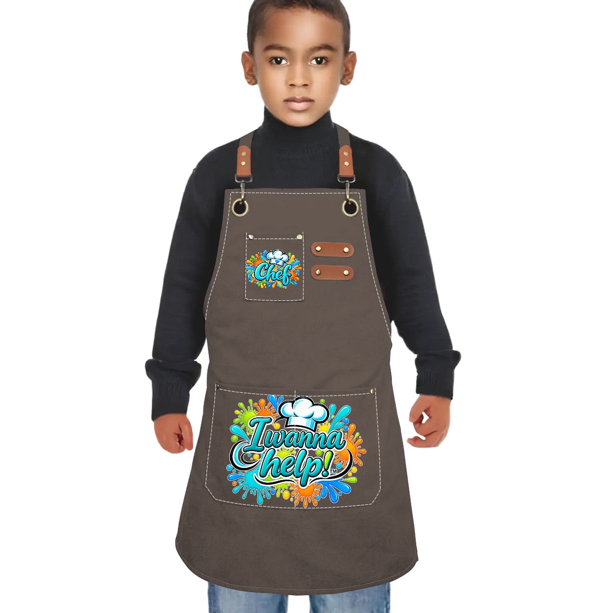 I Wanna Help! Kids Chef Apron Splatter Design