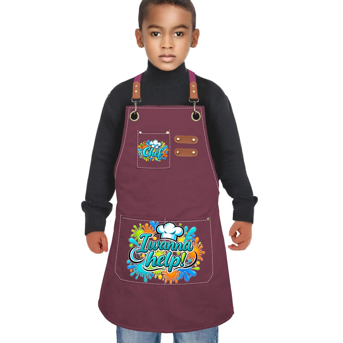 I Wanna Help! Kids Chef Apron Splatter Design