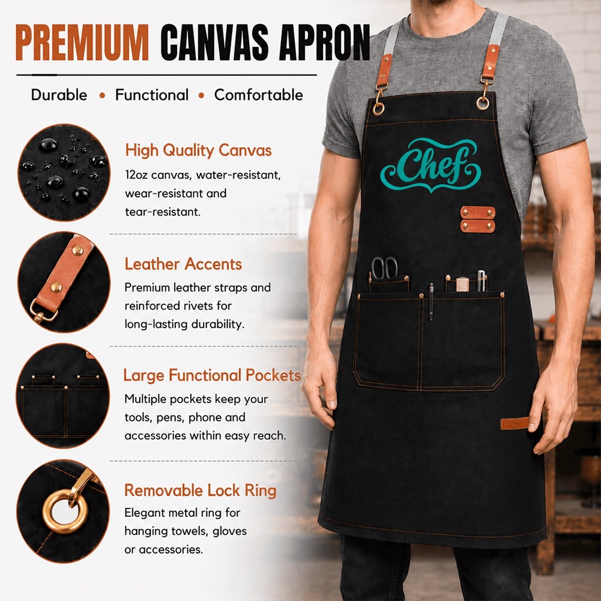 I Wanna Help!™ Adult CHEF Cross-Back Apron
