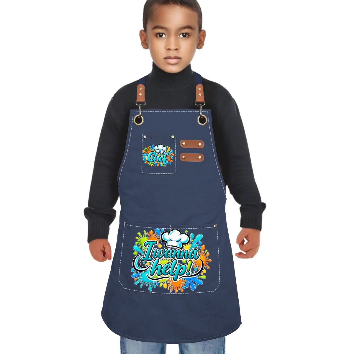 I Wanna Help! Kids Chef Apron Splatter Design