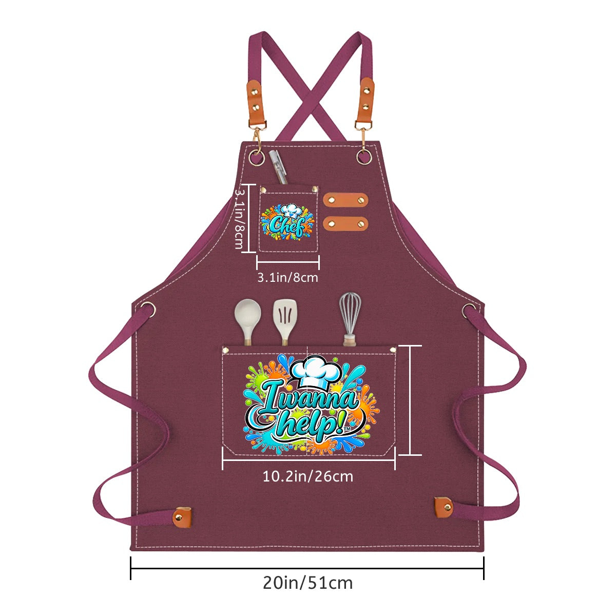 I Wanna Help! Kids Chef Apron Splatter Design