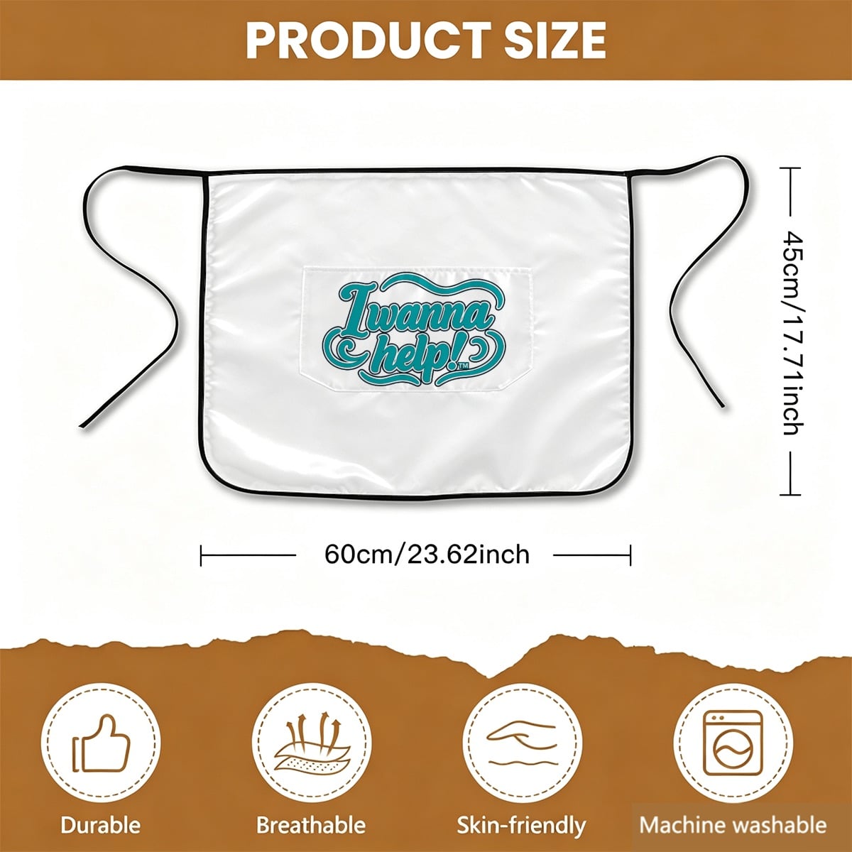 I Wanna Help! Classic White Waist Apron