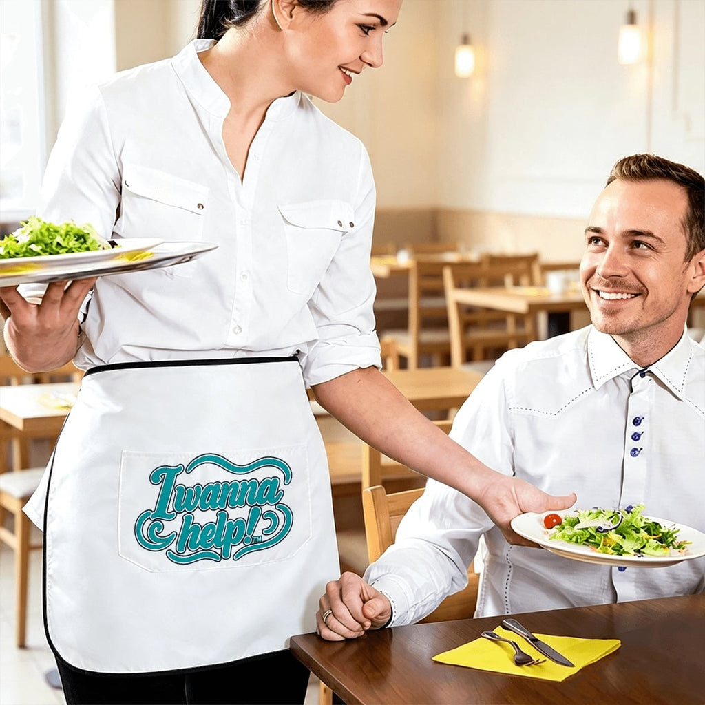 I Wanna Help! Classic White Waist Apron